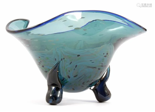 Blue glass bowl