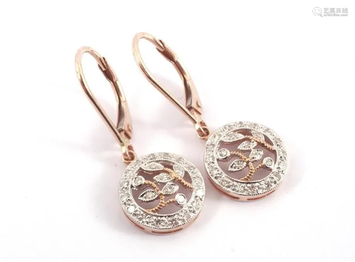 Two-tone gold earrings