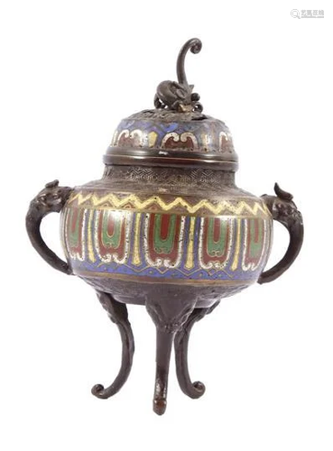 Cloisonne incense pot