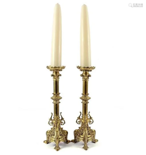 2 copper candlesticks