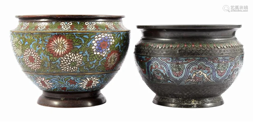 Asian cloisonne pot