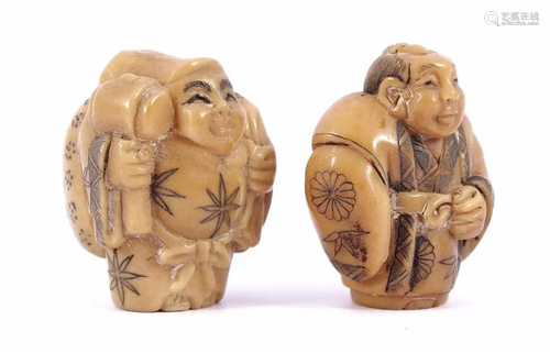 2 tagua nut netsuke's