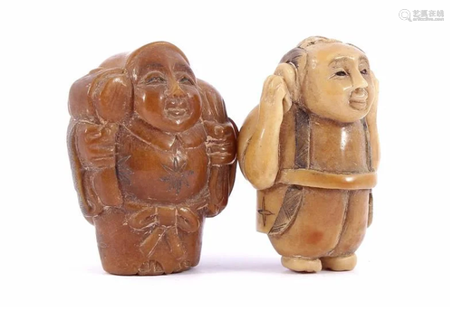 2 tagua nut netsuke's