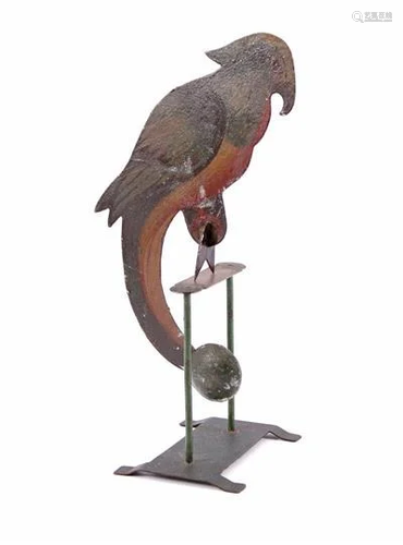 Metal painted parrot