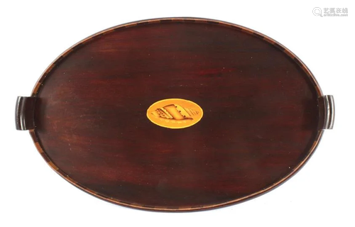 Oval mahogany tray