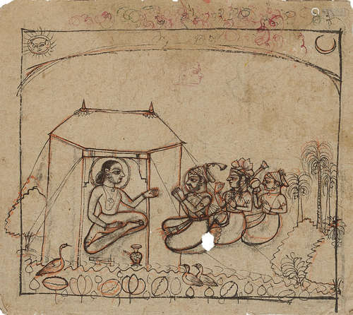 SHUKRACHARYA EXTOLS THE DEEDS OF KRISHNA TO MAHARAJA RAO RAM SINGH OF KOTA KOTAH, CIRCA 1700