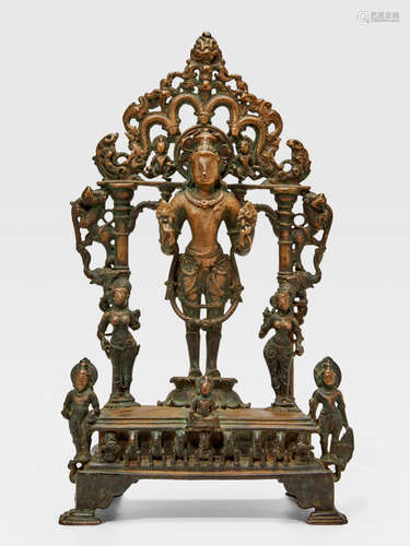 A COPPER ALLOY SHRINE TO SURYA KARNATAKA, WESTERN CHALUKYA PERIOD, 11TH CENTURY