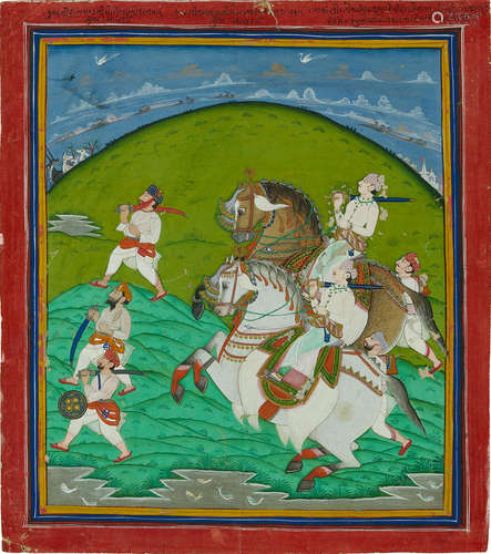 KR. RAJMALJI AND KR. CHANDMALJI RIDING TO A MELA KOTAH, 1882