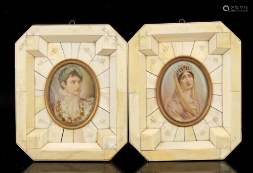 2 miniature portraits of Napoleon