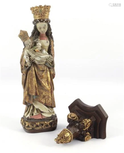 Paridur polychrome colored Madonna statue