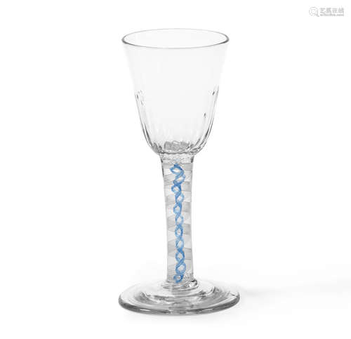 A colour twist wine glass, circa 1765