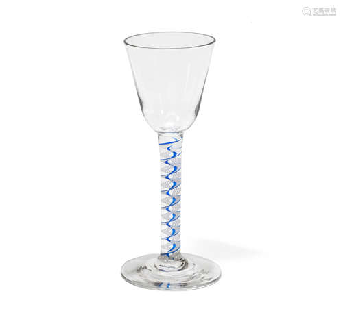 A colour twist wine glass, circa 1765