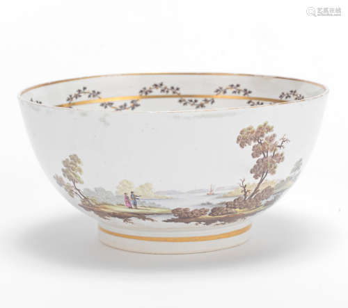 A rare Caughley punchbowl by Fidelle Duvivier, circa 1792