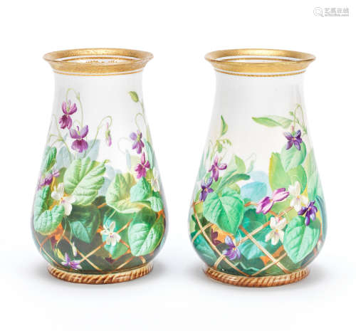 A pair of Copeland vases by Charles Ferdinand Hürten, circa 1870