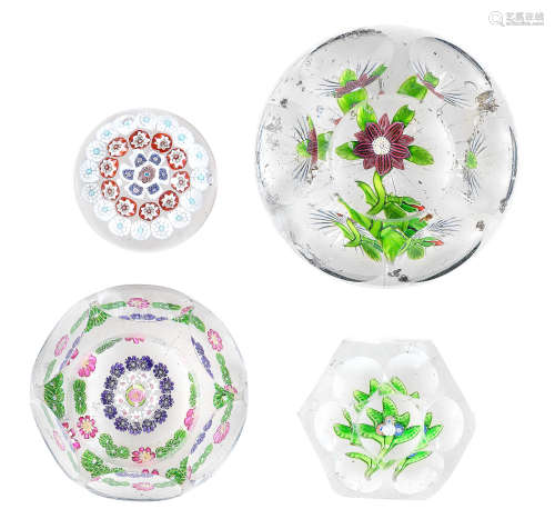 Four French paperweights, circa 1850