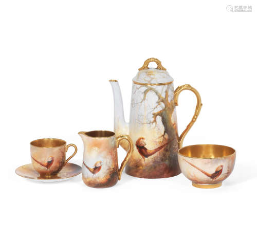 A Royal Worcester coffee set by Walter Sedgley, dated 1923-26