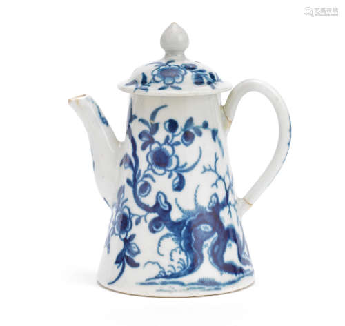 A rare Worcester toy or miniature coffee pot and cover, circa 1765