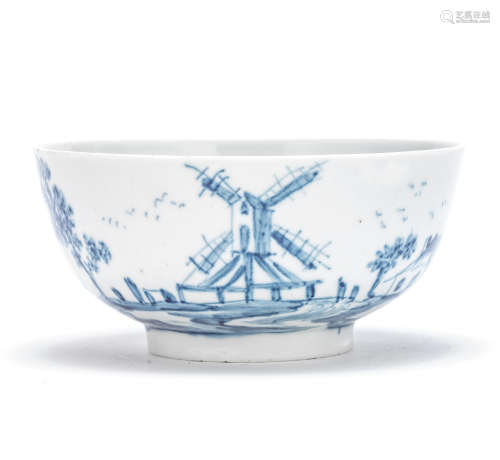 A very rare Worcester bowl, circa 1755-56