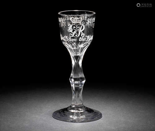 An important wine glass commemorating Sir William Howe and the capture of New York, circa 1776