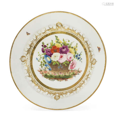 A Swansea plate of Burdett-Coutts service type, circa 1815-17