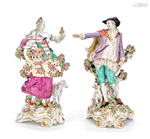 A pair of Chelsea figures of 'Imperial Shepherds', circa 1765
