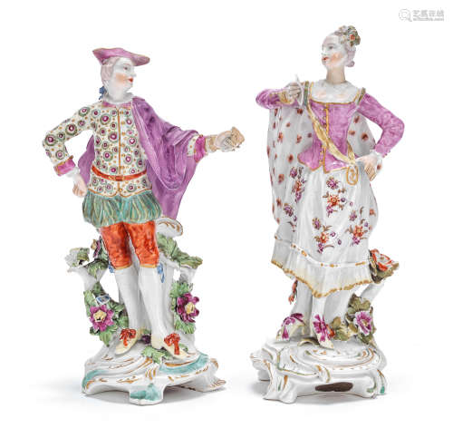 Two Derby figures of the Ranelagh Dancers, circa 1765-70