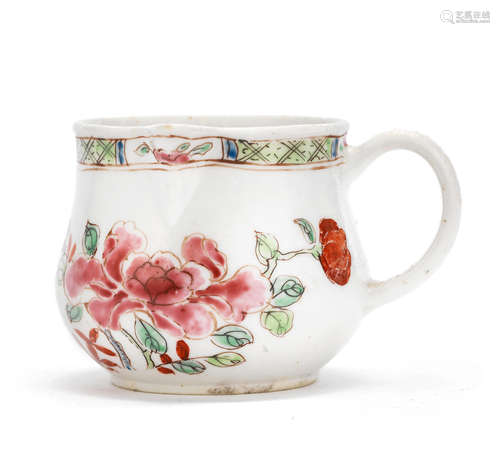 A very rare Bow cream jug, circa 1753