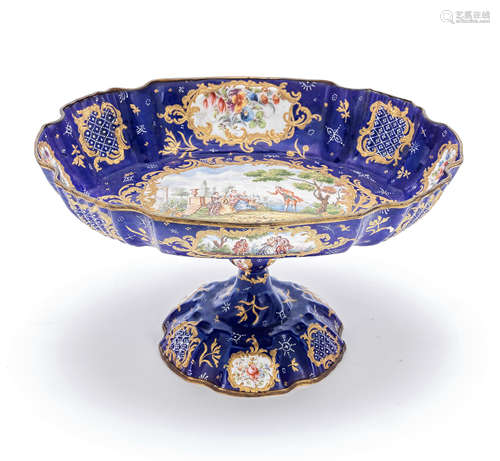 A French enamel centrepiece, late 19th century