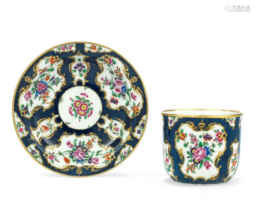 A rare Worcester finger bowl and stand, circa 1770
