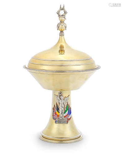 The Ranelagh War Cup Polo Trophy: a silver-gilt cup and cover,