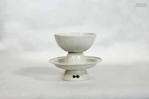 A Ding Kiln Porcelain Cup And Stand