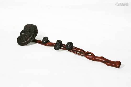 A Rosewood Ruyi Scepter