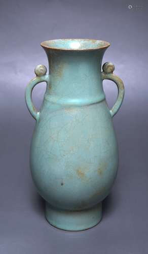 A Ruyao Porcelain Handled Vase