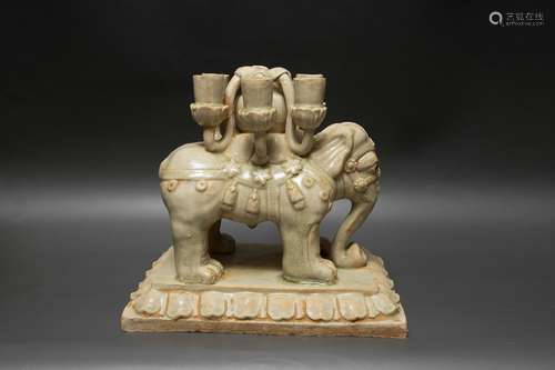 A Celadon Glazed Porcelain Figure Of Elephant