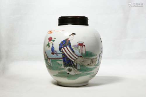 A Wucai Porcelain Pot,Yongzheng Period