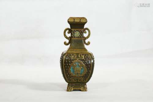 A Bronze-Glazed Porcelain Vase