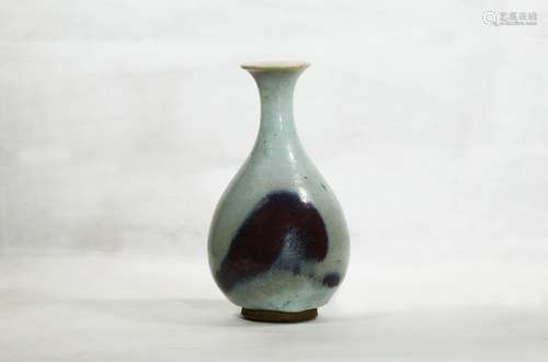 A Jun-Type Glazed Porcelaina Pear Shape Vase