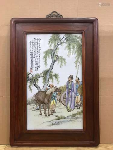 A Plaque Of Figure By Wangqi