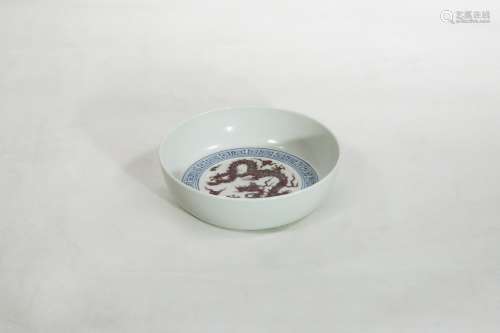 A Chenghua Underglaze Red Porcelain Brush Pot,Ming Dynasty