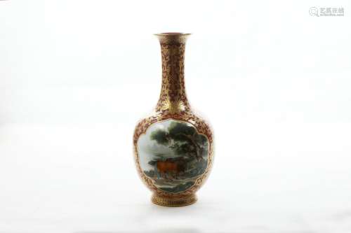 An Enamel Vase With Framed Design,Qianlong Perid