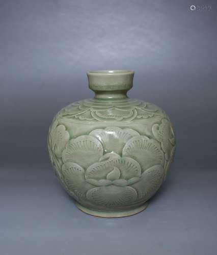 A Yaozhou Porcelain Carved Vase