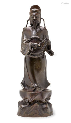 A Bronze Figure of Cao Guojiu Ming Dynasty