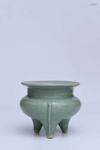 A Chinese Longquan Kiln Three-legged Porcelain Incense Burner