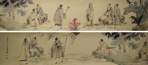 A Chinese Figures Painting, Zhang Daqian Mark