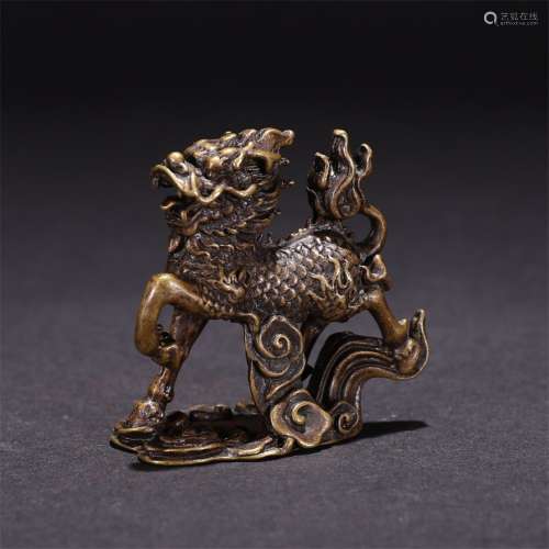 A Chinese Copper Kylin Ornament