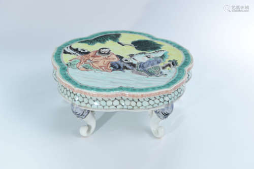 A Chinese Famille Rose Figure Painted Porcelain Stool