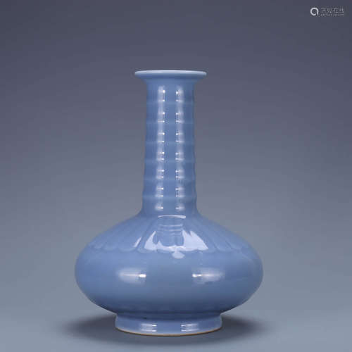 A Chinese Blue Glazed Porcelain Flask