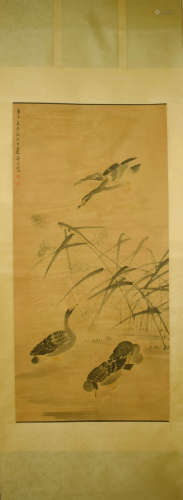 A Chinese Flower&bird Painting, Bian Shoumin Mark
