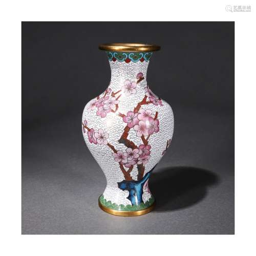 A Chinese Plum Blossom Pattern Cloisonne Vase