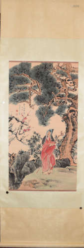 A Chinese Figure Painting, Liu Lingcang Mark